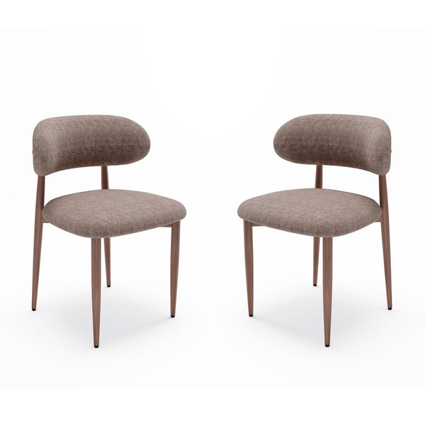 English Elm Dining Chair Set with Wood Grain Metal Frame Upholstered Seat Modern Farmhouse Kitchen Coffee W3316P449688