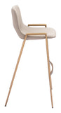 Desi Barstool - Set of 2 Beige & Gold 109735 Zuo Modern