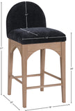 Waldorf Black Chenille Fabric Stool 390Black-C Meridian Furniture