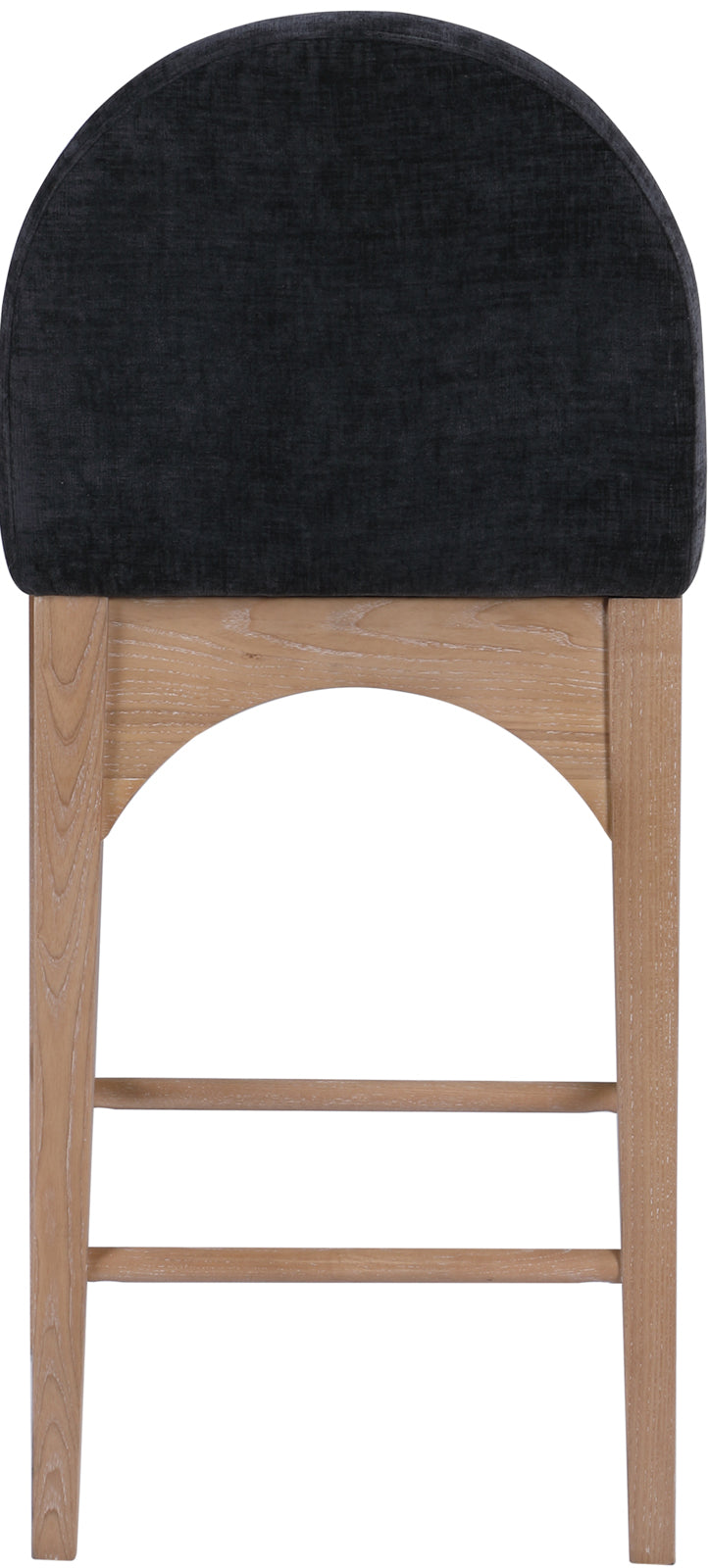 Waldorf Black Chenille Fabric Stool 390Black-C Meridian Furniture
