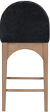 Waldorf Black Chenille Fabric Stool 390Black-C Meridian Furniture