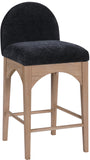 Waldorf Black Chenille Fabric Stool 390Black-C Meridian Furniture