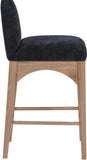 Waldorf Black Chenille Fabric Stool 390Black-C Meridian Furniture