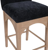 Waldorf Black Chenille Fabric Stool 390Black-C Meridian Furniture