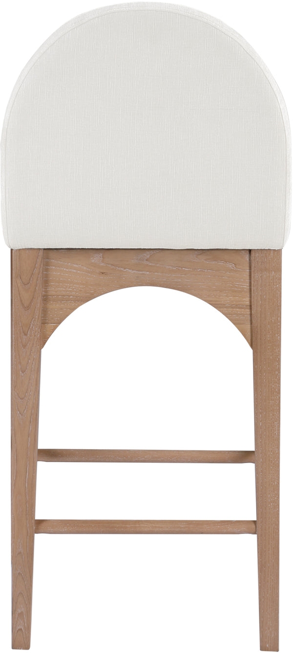 Waldorf Cream Chenille Fabric Stool 390Cream-C Meridian Furniture