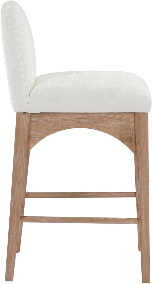 Waldorf Cream Chenille Fabric Stool 390Cream-C Meridian Furniture