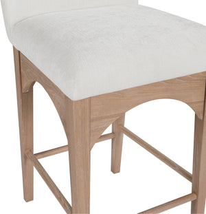 Waldorf Cream Chenille Fabric Stool 390Cream-C Meridian Furniture