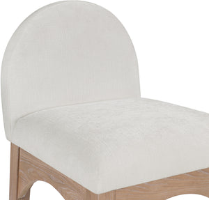 Waldorf Cream Chenille Fabric Stool 390Cream-C Meridian Furniture