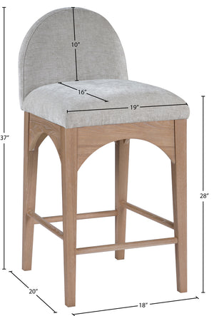 Waldorf Grey Chenille Fabric Stool 390Grey-C Meridian Furniture