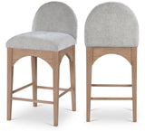 Waldorf Grey Chenille Fabric Stool 390Grey-C Meridian Furniture