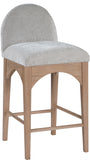 Waldorf Grey Chenille Fabric Stool 390Grey-C Meridian Furniture