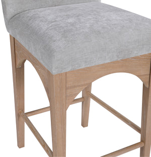 Waldorf Grey Chenille Fabric Stool 390Grey-C Meridian Furniture