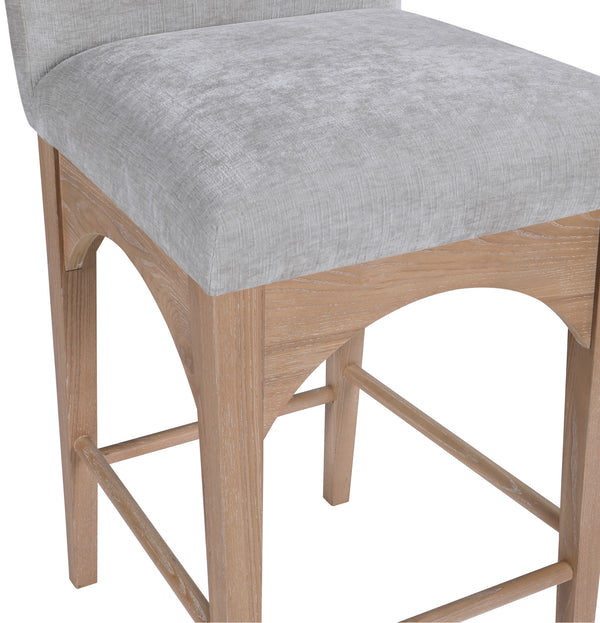 Waldorf Grey Chenille Fabric Stool 390Grey-C Meridian Furniture