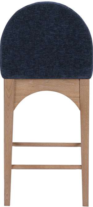 Waldorf Navy Chenille Fabric Stool 390Navy-C Meridian Furniture