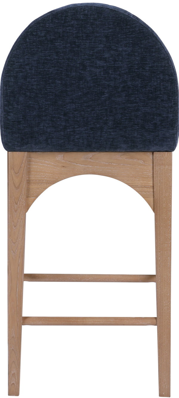 Waldorf Navy Chenille Fabric Stool 390Navy-C Meridian Furniture