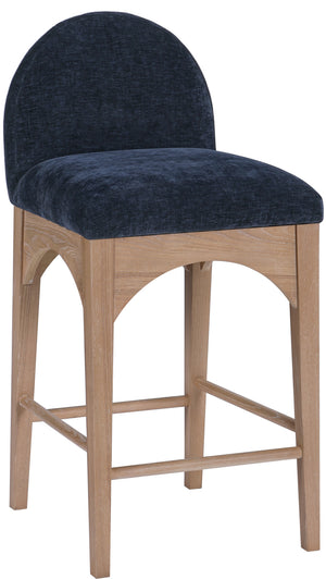 Waldorf Navy Chenille Fabric Stool 390Navy-C Meridian Furniture