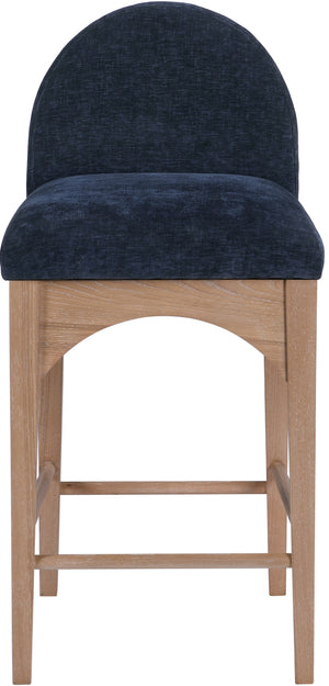 Waldorf Navy Chenille Fabric Stool 390Navy-C Meridian Furniture