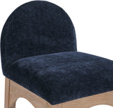 Waldorf Navy Chenille Fabric Stool 390Navy-C Meridian Furniture