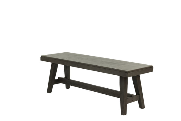 English Elm Contemporary Grey Birch Veneer Dining Bench with Rubberwood Legs for Modern Interiors B011P473687