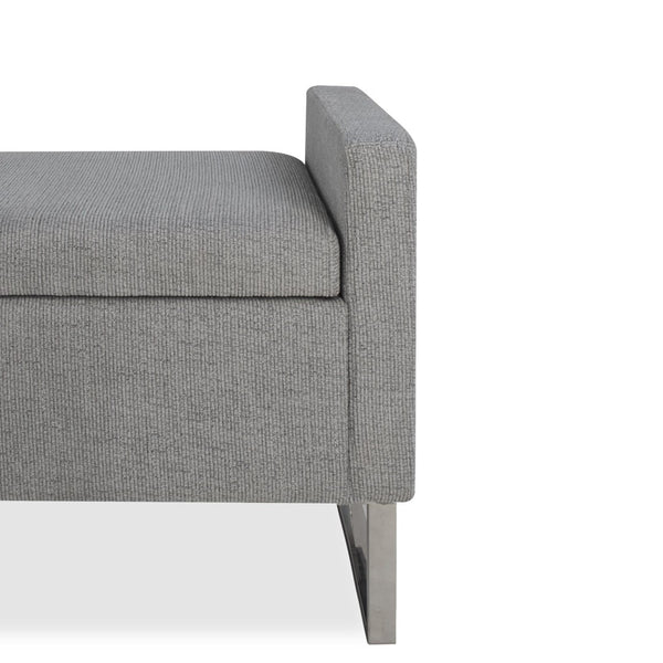 English Elm 47" Upholstered Storage Ottoman Bench with Metal Base for Bedroom or Entryway W5325P427119