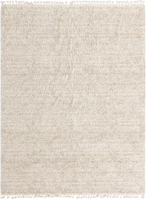 Unique Loom Hygge Shag Misty Machine Made Abstract Rug Ivory, Beige 9' 0" x 12' 2"
