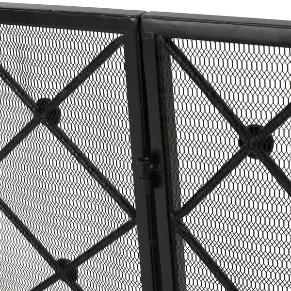 English Elm Christopher Knight Home® - FIRE Black Iron Fireplace Screen 34x31x4.5 Protective Mesh Guard Heat-Resistant Durable Design 61128.00