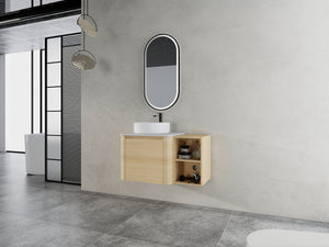 English Elm 36'' Wall-Mounted Bathroom Vanity With Stylish Ceramic Sink, Soft-Close Door, And Smart Storage Solutions W999S00467