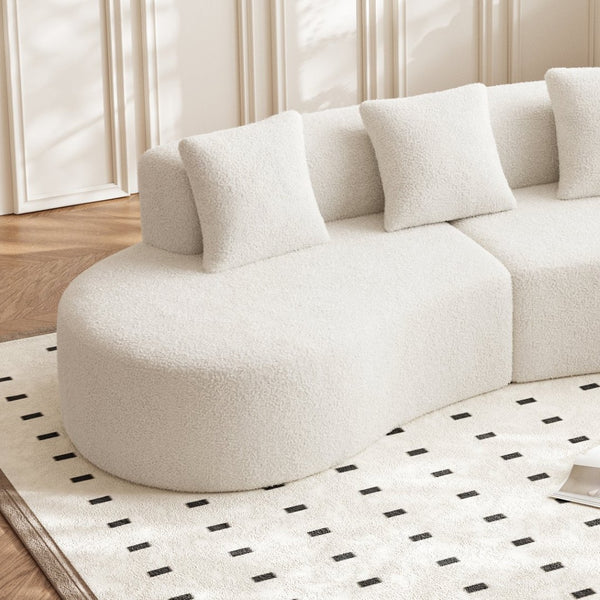 English Elm Modern Curved 5-Seater Sectional Sofa - Stylish Velvet Couch For Comfort & Easy Setup W1765S00121-GIGA