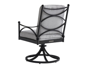Lexington Tommy Bahama Outdoor 3910-13sr-40 Elegant Pavlova Swivel Rocker Dining Chair With Graphite Finish & Limestone Style Top Graphite Wood 3910-13sr-40