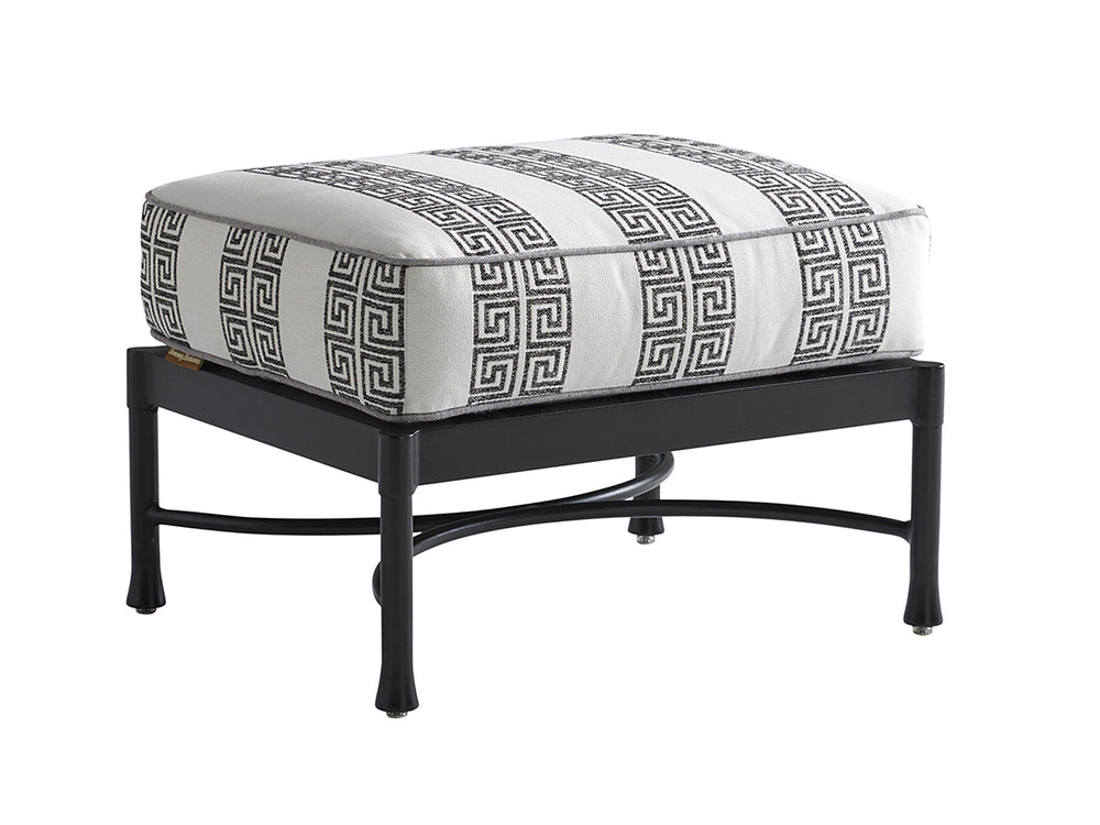Lexington Tommy Bahama Outdoor 3910-44-40 Pavlova Ottoman - Stylish Aluminum Frame With Elegant Graphite Finish & Limestone Look Graphite Wood 3910-44-40