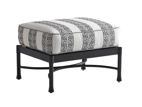 Lexington Tommy Bahama Outdoor 3910-44-40 Pavlova Ottoman - Stylish Aluminum Frame With Elegant Graphite Finish & Limestone Look Graphite Wood 3910-44-40