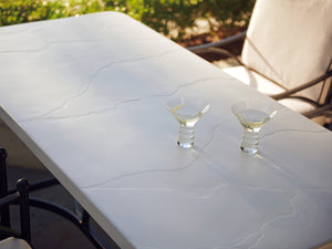 Lexington Tommy Bahama Outdoor 3910-873 Elegant High/Low Bistro Table With Durable Limestone-style Top & Sophisticated Design Graphite Wood 3910-873