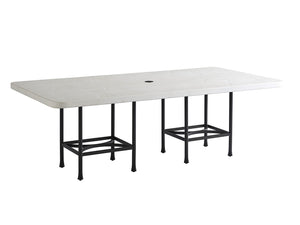 Lexington Tommy Bahama Outdoor 3910-876c Elegant Rectangular Dining Table With Sophisticated Graphite Finish And Limestone Top Graphite Wood 3910-876c