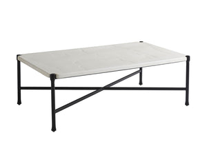 Lexington Tommy Bahama Outdoor 3910-945 Elegant Rectangular Cocktail Table With Graphite Finish & Limestone-style Top For Stylish Living Graphite Wood 3910-945