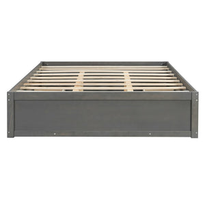 English Elm Queen Platform Storage Bed with Hydraulic Lift Footboard and Four Drawers Antique Finish Gray LP000139AAE