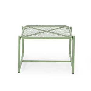 English Elm Kincaid Outdoor Iron Mesh Conversation Set Rust Resistant Patio Chairs with Side Table Matte Green N775P392159G