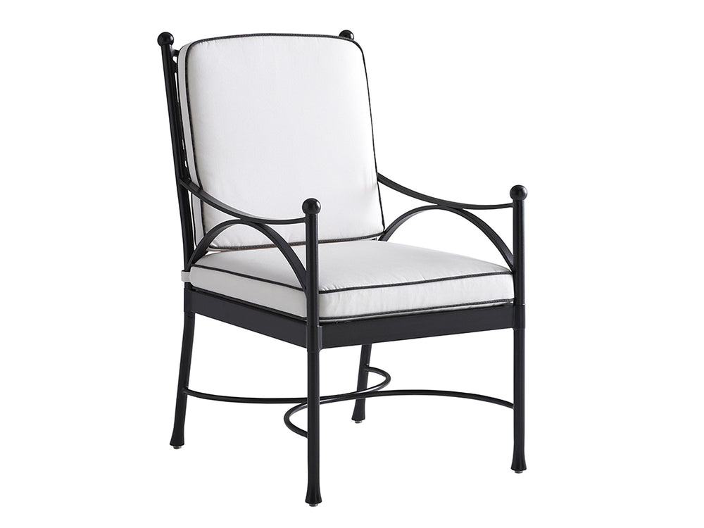 Lexington Arm Dining Chair Sunbrella Fabric Aluminum Frame Outdoor Weather Resistant Patio Seat 3911-13-01
