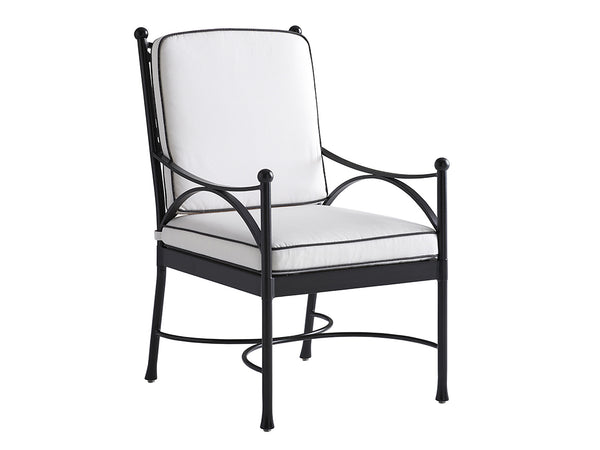 Lexington Arm Dining Chair Sunbrella Fabric Aluminum Frame Outdoor Weather Resistant Patio Seat 3911-13-01