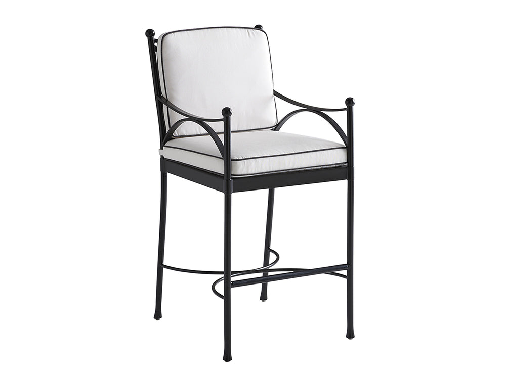 Lexington Bar Stool Outdoor Aluminum Frame with Sunbrella Canvas Cushion for Patio or Kitchen 3911-16-01