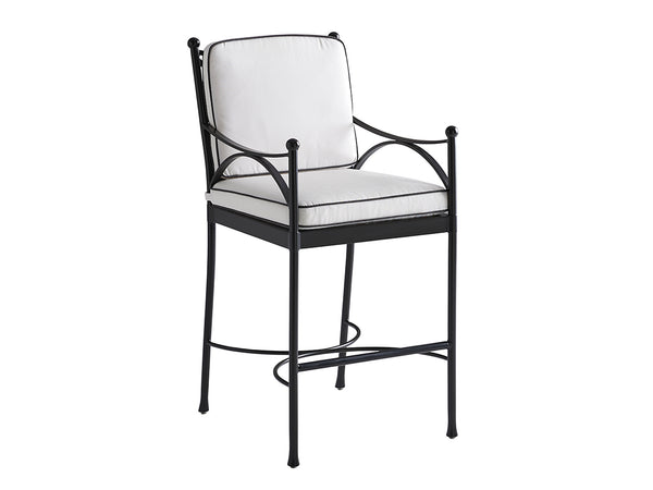Lexington Bar Stool Outdoor Aluminum Frame with Sunbrella Canvas Cushion for Patio or Kitchen 3911-16-01