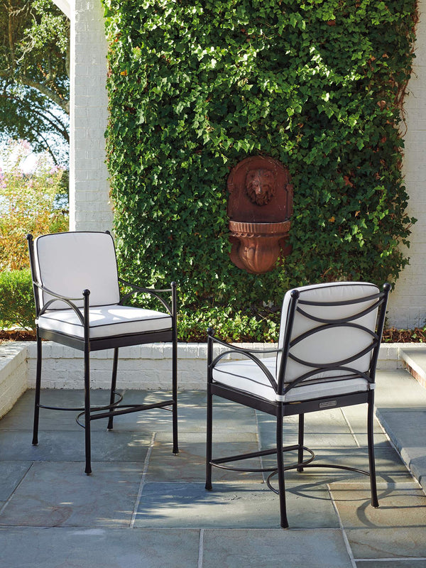 Lexington Bar Stool Outdoor Aluminum Frame with Sunbrella Canvas Cushion for Patio or Kitchen 3911-16-01