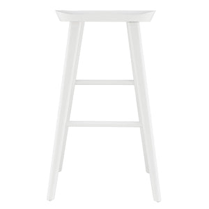 Eurostyle Vieno Bar Stool - Contemporary Solid Elm Wood Design For Minimalist Interior Aesthetic And Comfort White Solid Elm Wood 39110-wht