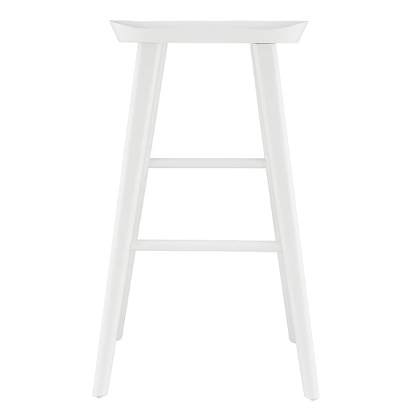 Eurostyle Vieno Bar Stool - Contemporary Solid Elm Wood Design For Minimalist Interior Aesthetic And Comfort White Solid Elm Wood 39110-wht