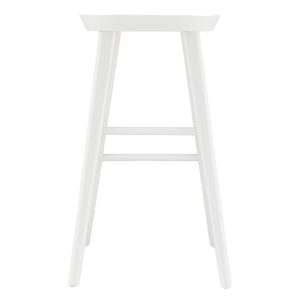 Eurostyle Vieno Bar Stool - Contemporary Solid Elm Wood Design For Minimalist Interior Aesthetic And Comfort White Solid Elm Wood 39110-wht