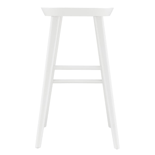 Eurostyle Vieno Bar Stool - Contemporary Solid Elm Wood Design For Minimalist Interior Aesthetic And Comfort White Solid Elm Wood 39110-wht
