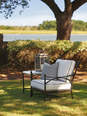 Lexington Tommy Bahama Outdoor 3911-11-01-41 Pavlova Lounge Chair – Elegant Design With Graphite Aluminum Frame & Limestone Top  Wood 3911-11-01-41