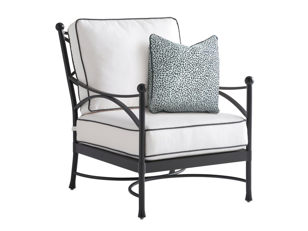 Lexington Tommy Bahama Outdoor 3911-11-01-41 Pavlova Lounge Chair – Elegant Design With Graphite Aluminum Frame & Limestone Top  Wood 3911-11-01-41