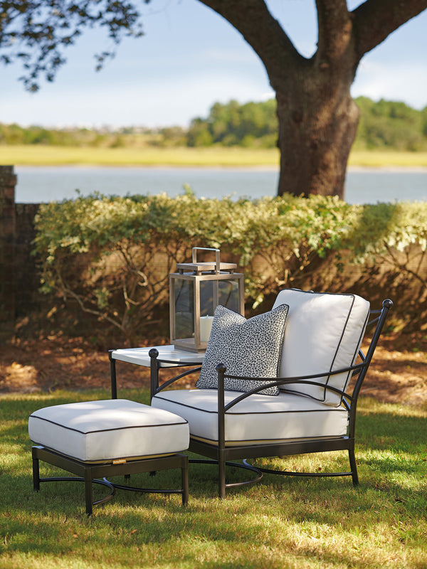 Lexington Tommy Bahama Outdoor 3911-11-01-41 Pavlova Lounge Chair – Elegant Design With Graphite Aluminum Frame & Limestone Top  Wood 3911-11-01-41