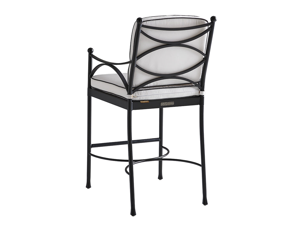 Lexington Tommy Bahama Outdoor 3911 Pavlova Bar Stool - Elegant Aluminum Frame With Graphite Finish And Luxurious Cushioning Graphite Wood 3911-16-01-40