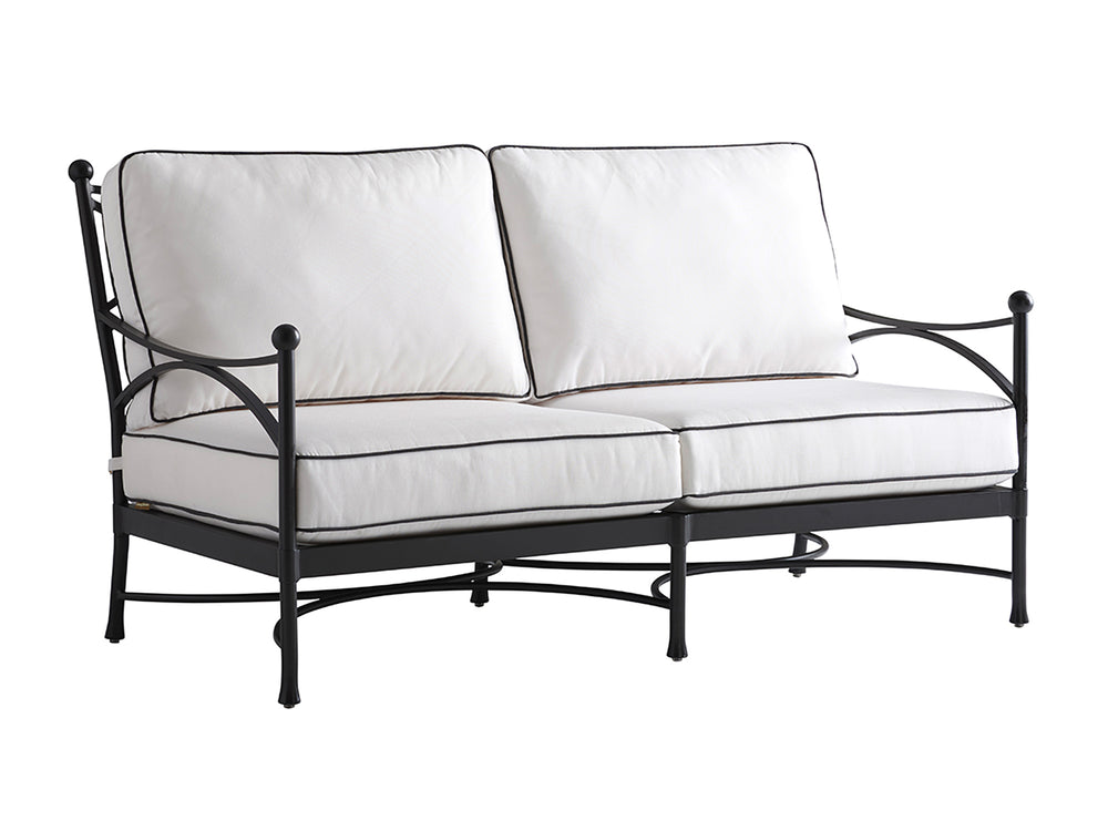 Lexington Tommy Bahama Outdoor 3911-22-01-40 Pavlova Love Seat - Elegant Contemporary Design With Sophisticated Graphite Finish Graphite Wood 3911-22-01-40